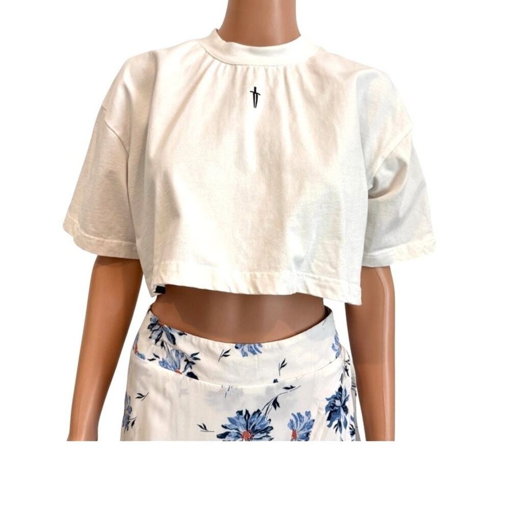 Ironwilled large oversized dagger cropped tee shirt top TB2 3531